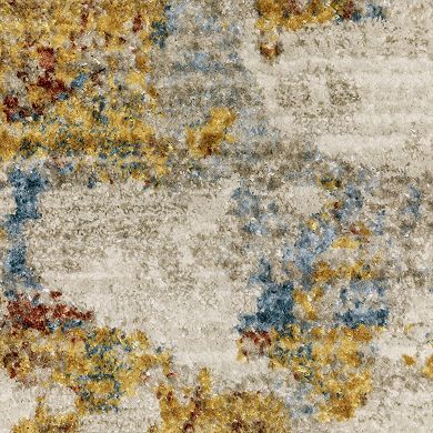 StyleHaven Brighton Marbled Abstract Recycled PET Beige / Multi Area Rug