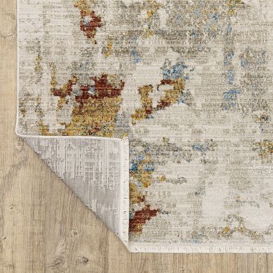 StyleHaven Brighton Marbled Abstract Recycled PET Beige / Multi Area Rug