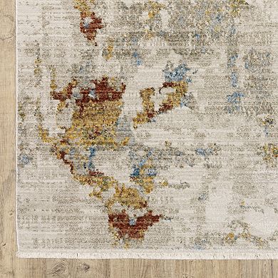 StyleHaven Brighton Marbled Abstract Recycled PET Beige / Multi Area Rug