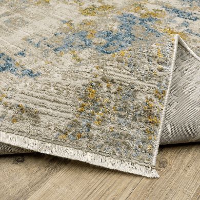 StyleHaven Brighton Marbled Abstract Recycled PET Beige / Multi Area Rug