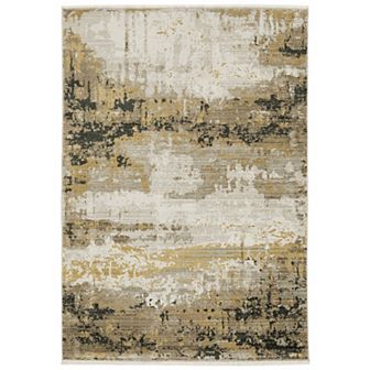 StyleHaven Brighton Faded Abstract Recycled PET Gold / Black Area Rug