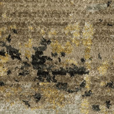 StyleHaven Brighton Faded Abstract Recycled PET Gold / Black Area Rug
