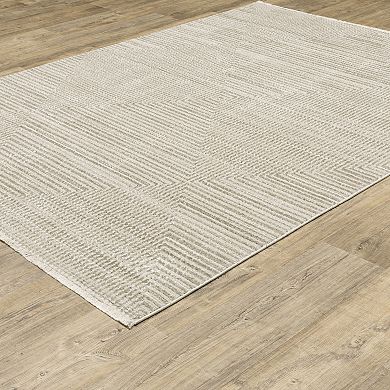 StyleHaven Brighton Tone-on-Tone Diamond Recycled PET Geometric Beige/ Ivory Area Rug