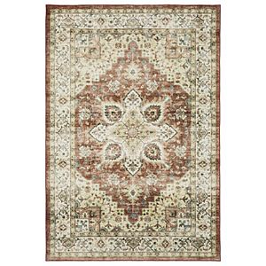 Product image of StyleHaven Sawyer Oriental Medallion Red & Ivory Washable Area Rug