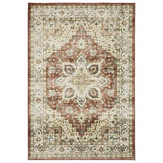 StyleHaven Sawyer Oriental Medallion Red & Ivory Washable Area Rug