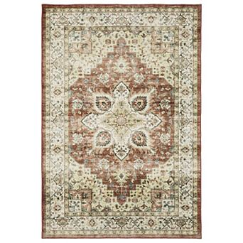 StyleHaven Sawyer Oriental Medallion Red & Ivory Washable Area Rug