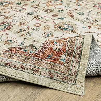 StyleHaven Sawyer Vintage Bordered Traditional Washable Area Rug