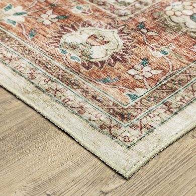 StyleHaven Sawyer Vintage Bordered Traditional Washable Area Rug