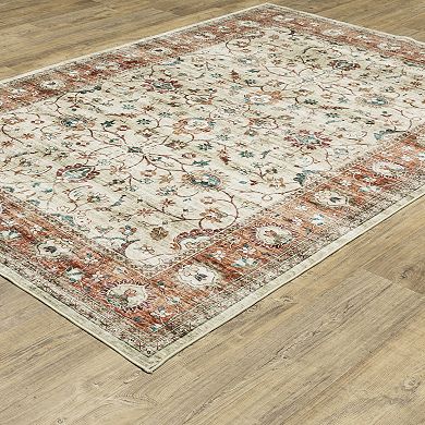 StyleHaven Sawyer Vintage Bordered Traditional Washable Area Rug