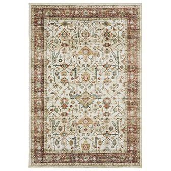 StyleHaven Sawyer Vintage Bordered Traditional Floral Medallion Patterned Washable Area Rug
