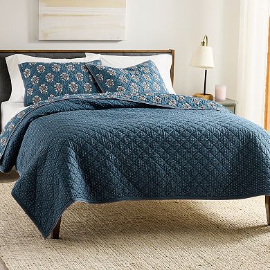 Sonoma Goods For Life® Block Print Floral Quilt or Sham