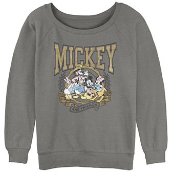 Disney's Mickey and Friends Juniors' Crest Slouchy Terry Graphic Pullover