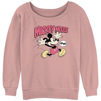 Disney's Mickey Mouse Juniors' Running Happy Slouchy Terry Graphic Pullover
