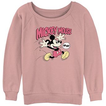 Disney's Mickey Mouse Juniors' Running Happy Slouchy Terry Graphic Pullover