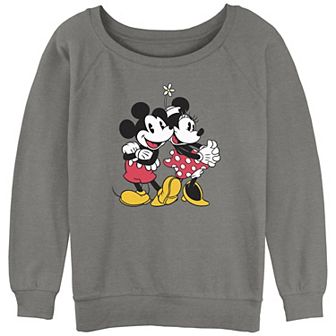 Disney's Mickey and Minnie Mouse Juniors' Golden Couple Slouchy Terry Graphic Pullover
