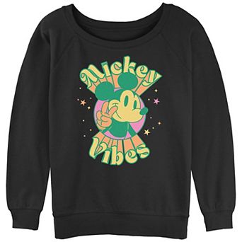 Disney's Mickey Mouse Juniors' Vibes Slouchy Terry Graphic Pullover