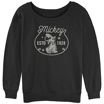 Disney's Mickey Mouse Juniors' Estd 1928 Slouchy Terry Graphic Pullover