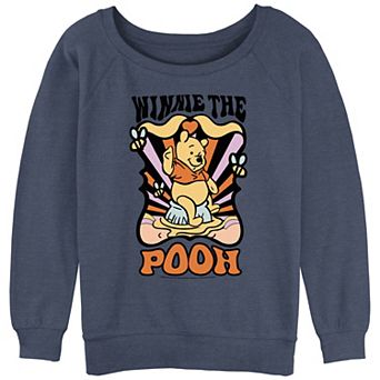 Disney's Winnie The Pooh Juniors' Groovy Poster Slouchy Terry Graphic Pullover