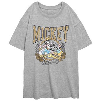 Disney's Mickey and Friends Juniors' Crest Oversized Graphic Tee