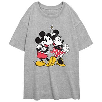 Disney's Mickey and Minnie Mouse Juniors' Golden Couple Oversized Graphic Tee