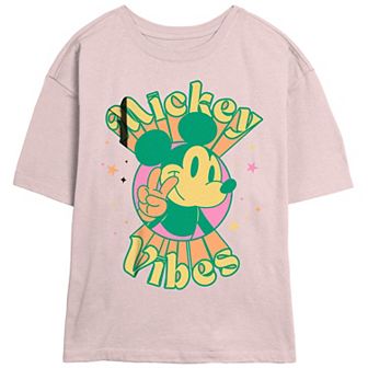 Disney's Mickey Mouse Juniors' Vibes Skimmer Graphic Tee