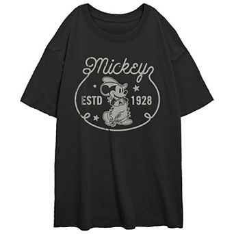 Disney's Mickey Mouse Juniors' Estd 1928 Oversized Graphic Tee