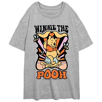 Disney's Winnie The Pooh Juniors' Groovy Poster Oversized Graphic Tee