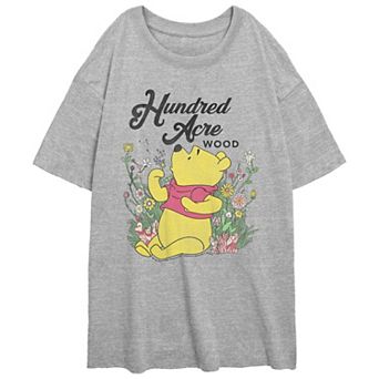 Disney's Winnie The Pooh Juniors' Blowing Dandelions Oversized Graphic Tee