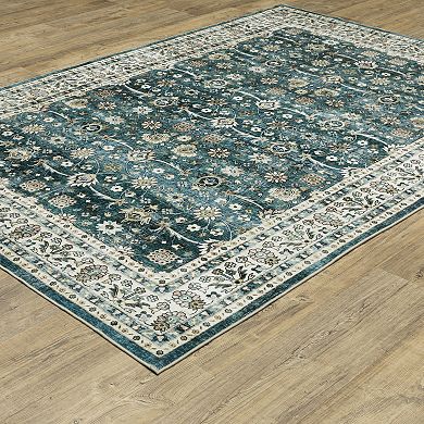 StyleHaven Sawyer Vintage Bordered Traditional Ivory Patterned Washable Area Rug