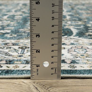 StyleHaven Sawyer Vintage Bordered Traditional Ivory Patterned Washable Area Rug