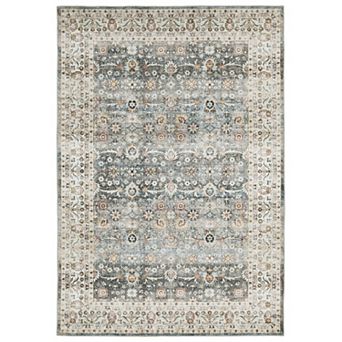 StyleHaven Sawyer Vintage Bordered Traditional Ivory Patterned Washable Area Rug