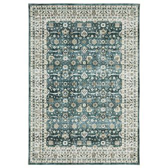 StyleHaven Sawyer Vintage Bordered Traditional Ivory Patterned Washable Area Rug