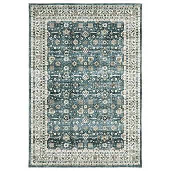 StyleHaven Sawyer Vintage Bordered Traditional Ivory Patterned Washable Area Rug