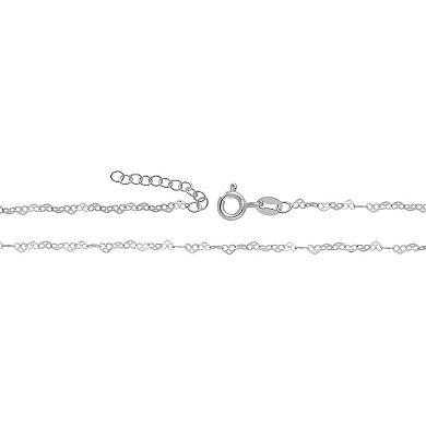 PRIMROSE Sterling Silver Heart Link Anklet