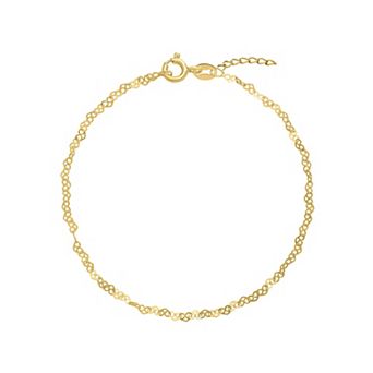 PRIMROSE Sterling Silver Heart Link Anklet