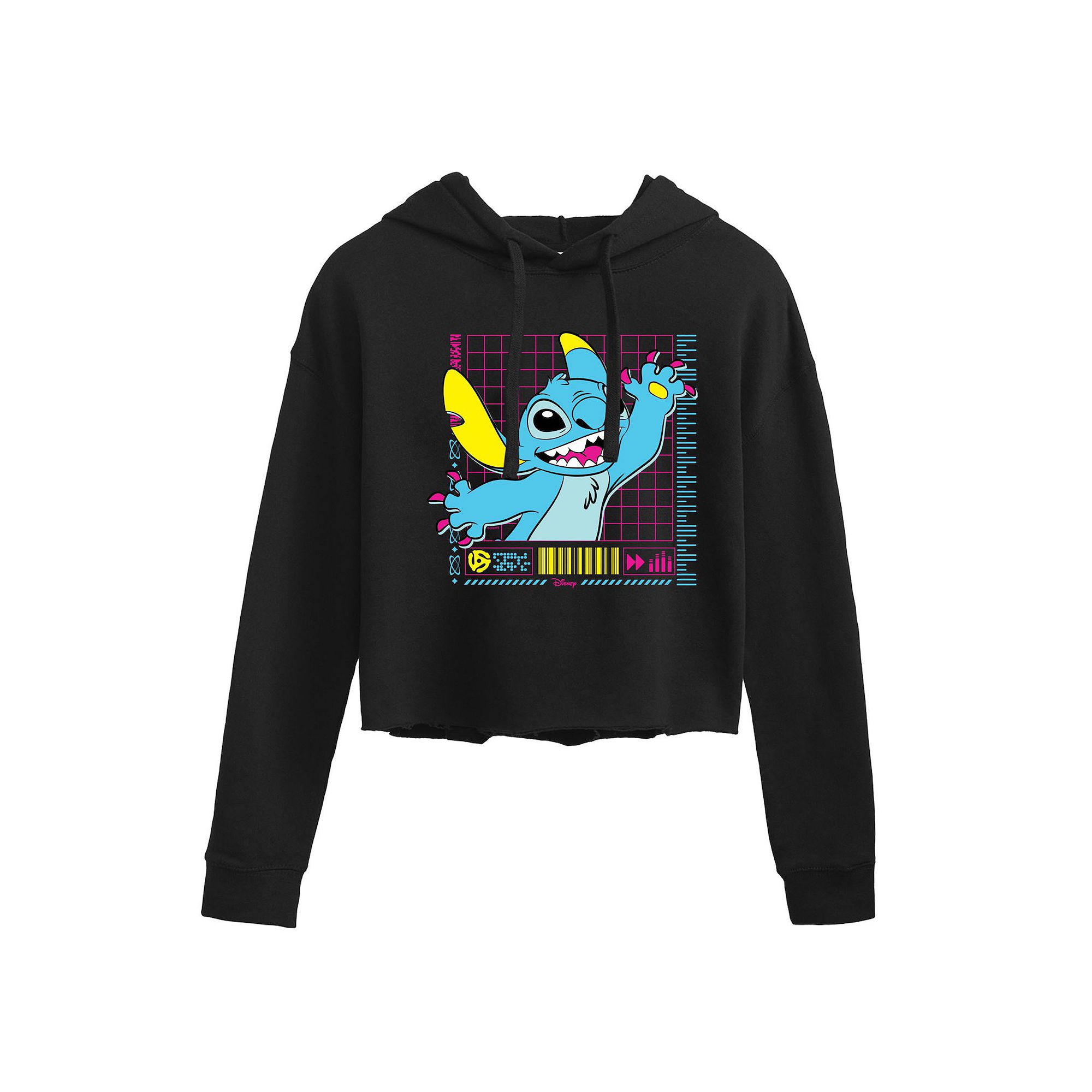 Disneys Lilo & Stitch Juniors Neon Cropped Hoodie, Girls, Size: Small, B