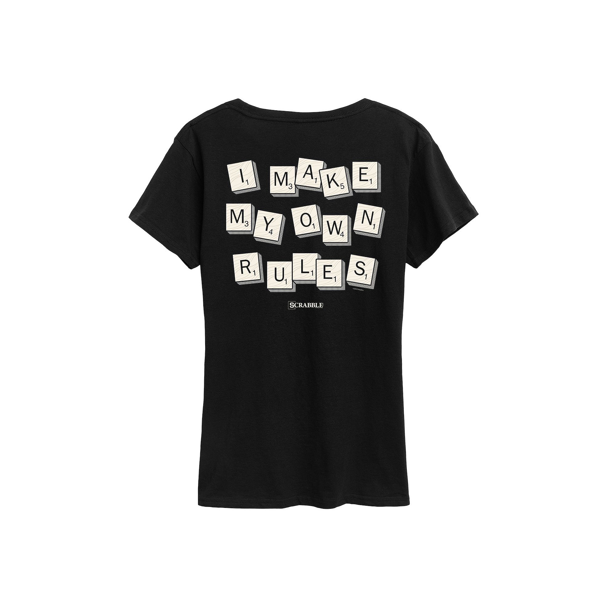Womens Scrabble I Make My Own Rules Tee, Size: Small, Black