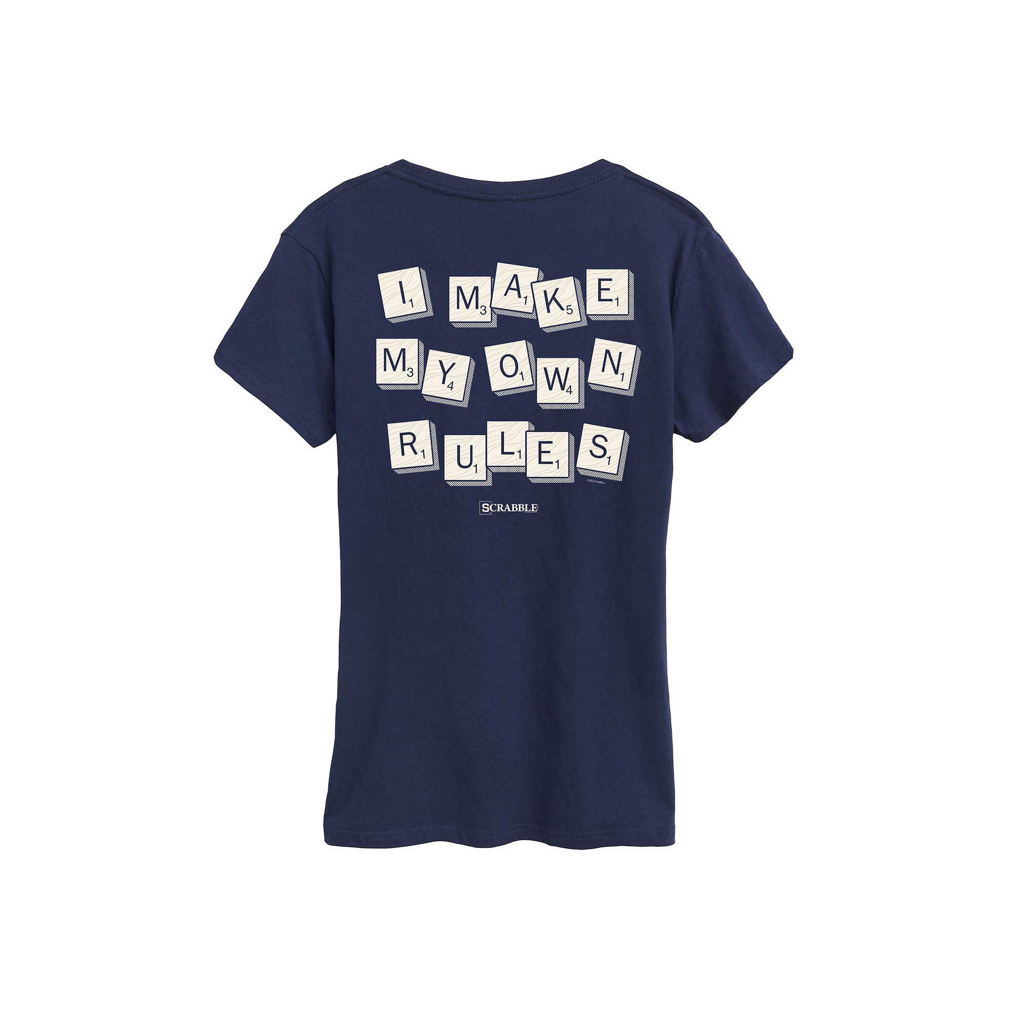Womens Scrabble I Make My Own Rules Tee, Size: Small, Blue
