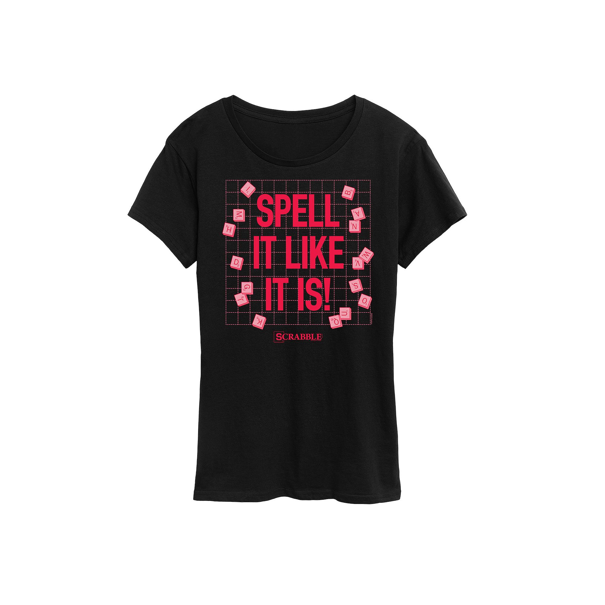 Womens Scrabble Spell It Like It Is Tee, Size: Small, Black