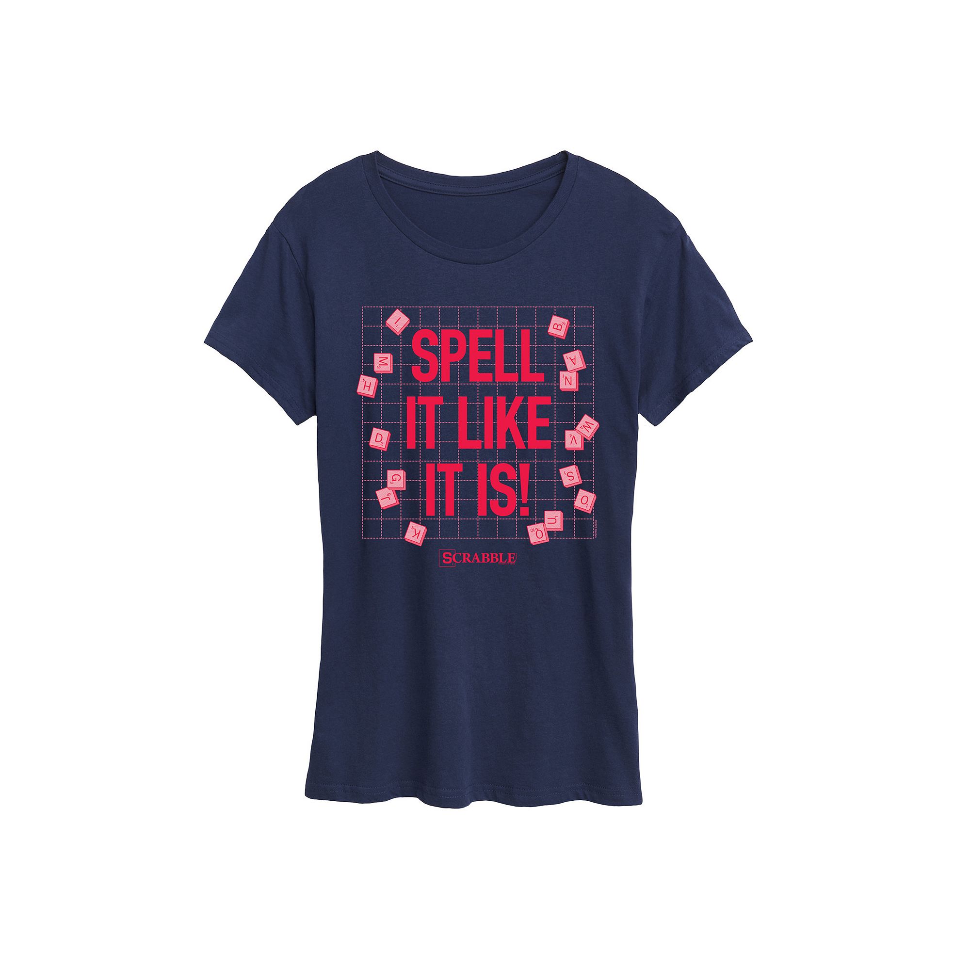 Womens Scrabble Spell It Like It Is Tee, Size: Small, Blue