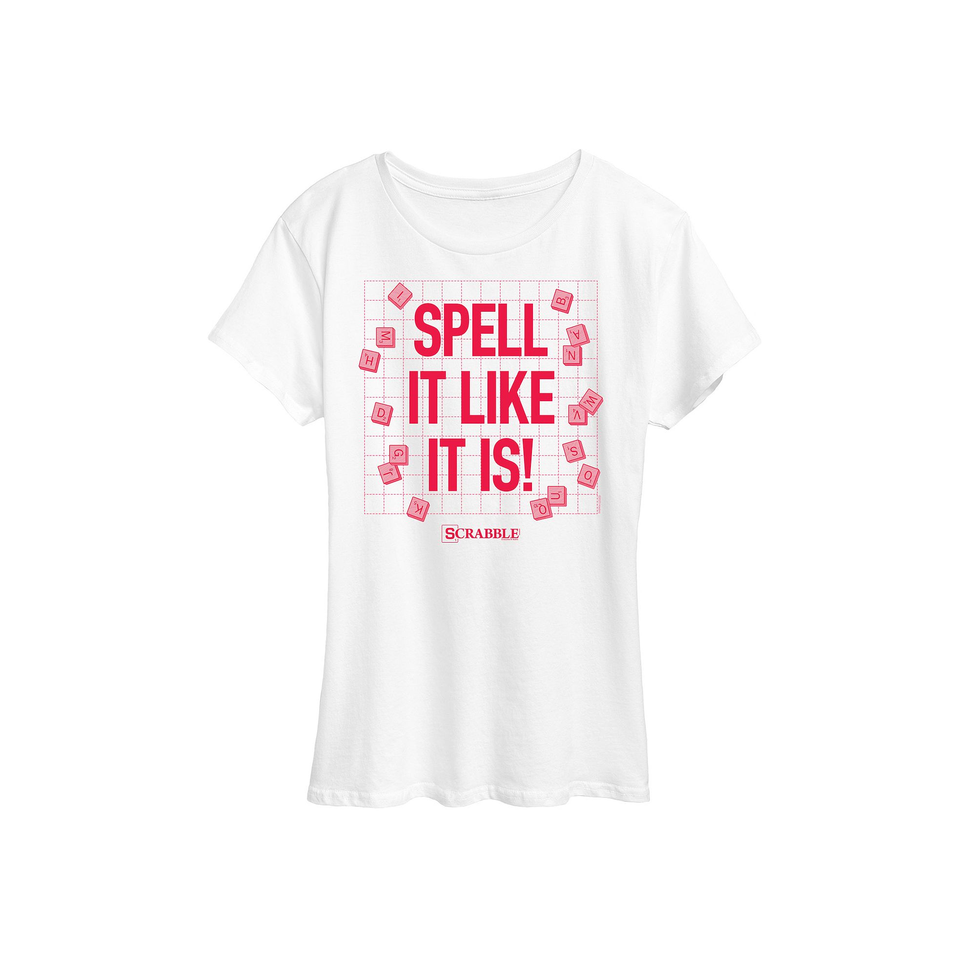 Womens Scrabble Spell It Like It Is Tee, Size: Small, White