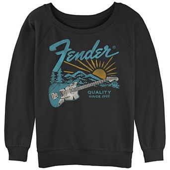 Juniors' Fender Guitar Sunset Slouchy Terry Graphic Pullover