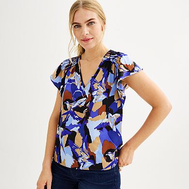 Women's Nine West Short Sleeve V-Neck Blouse