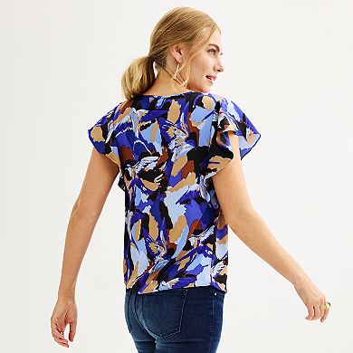 Women's Nine West Short Sleeve V-Neck Blouse