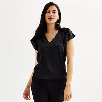Women's Nine West Short Sleeve V-Neck Blouse