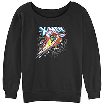 Juniors' X-Men Jean Grey Flying Powers Graphic Slouchy Terry Pullover