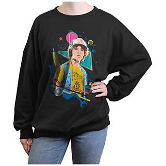 Juniors' Stranger Things Dustin Poster Graphic Fleece Pullover