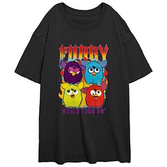 Juniors' Furby World Tour '98 Oversized Graphic Tee