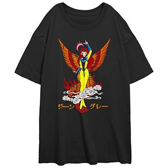 Juniors' X-Men Jean Grey Becoming Phoenix Oversized Graphic Tee