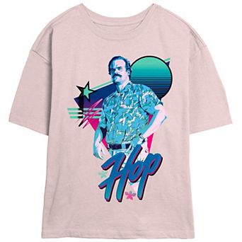 Juniors' Stranger Things Chief Hop Poster Skimmer Graphic Tee